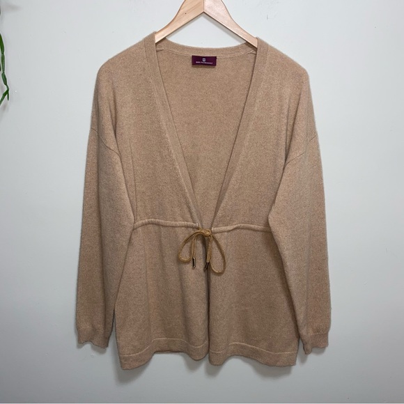 Bruno Magli Tie Front Cashmere Cardigan Large - Picture 3 of 10